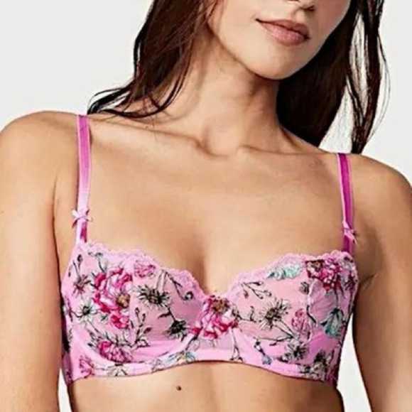 Victoria's Secret Pink Garden Floral Dream Angels Embroidered Bra 32DDD (32F) - Picture 3 of 3